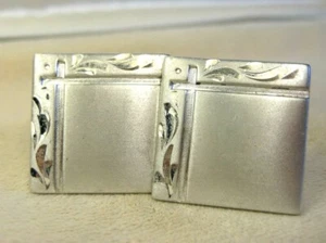 Heavy Vintage Sterling Silver Anson Filigree Textured Bullet Back Cufflinks - Picture 1 of 5