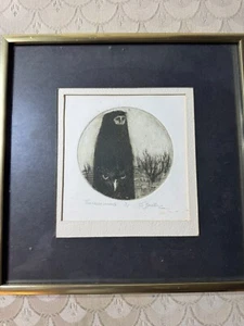 Grabado Rocco Borella (1920 – 1994) "The Raven Screams" - Firmado y enmarcado - Imagen 1 de 13