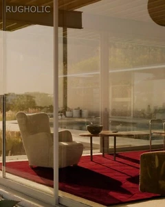 Hand Tufted NK DIAMOND DEEP RED Carpet Luxurious Woolen Area Rug For Livingroom - Picture 1 of 5