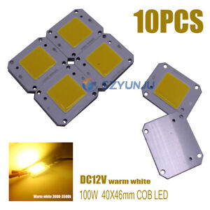 100W COB LED 40x46mm warm white LED Chip Source for Flood Light DC12V 10PCS