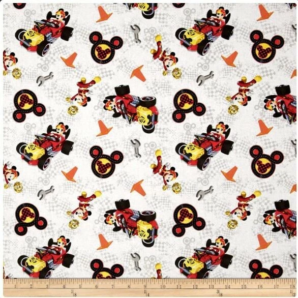 Tela de algodón por yarda para taller de coches de carreras amigo Mickey Mouse Disney por yarda  Foto 1 de 1