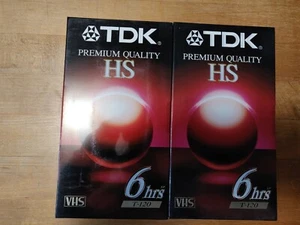 Lot of 2 TDK Premium Quality HS 6 Hours T-120 Blank VHS VCR Tape NEW Sealed NOS - Picture 1 of 2