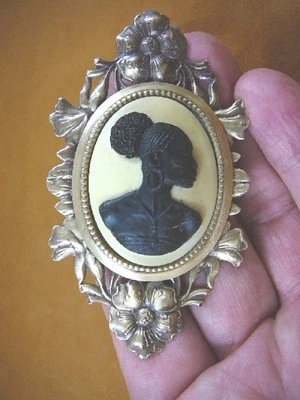 (CA20-20) RARO DAMA AFROAMERICANA CAMAFEO negro + blanco PIN COLGANTE JOYAS Foto 1 de 2