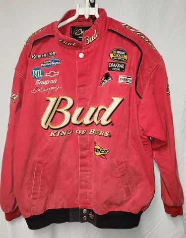 Chase Authentic Drivers Line Cloth Dale Earnhardt Jr, Budweiser NASCAR Jacket XL Cover