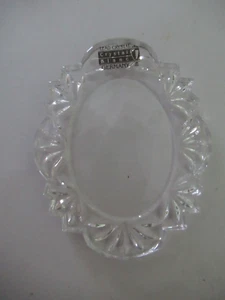 Adorno blanco cristal ovalado de 3 3/8" para manualidades hecho en Alemania nuevo con etiquetas - Imagen 1 de 3