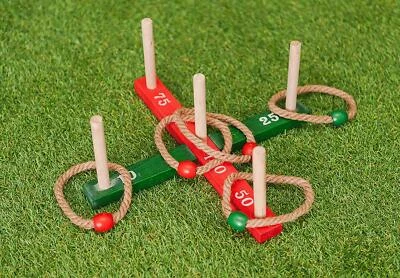 Garden Quoits Game Summer Pegs and Rope Hoopla Indoor Outdoor Family Game - Image 1 of 4