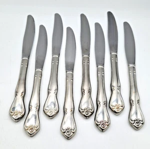 8 Oneida ARBOR ROSE TRUE ROSE 1881 Rogers Ltd Stainless Silverware Flatware - Picture 1 of 8