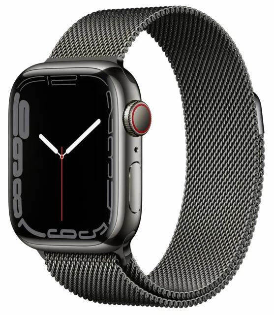 Apple Watch Series 7 41mm Case with Milanese Loop - Graphite Stainless Steel, One Size (GPS + Cellular) (MKHK3LL/A)