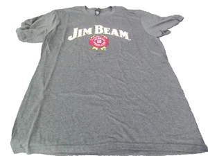 Jim Beam Gray Soft T-Shirt! SIZE LARGE! DISTRESSED NAME & LOGO! SHORT SLEEVE - Picture 1 of 5