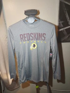 Washington Redskins Football Long Sleeve Performance Shirt Gray NWT Small - Picture 1 of 5