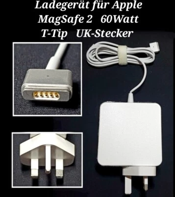 Ladegerät für Apple MacBook Pro MagSafe2  60Watt  16,5V  3,65A  T-Tip UK Stecker - Bild 1 von 4