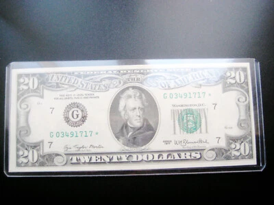 RARE $20 1977***CHICAGO STAR***FEDERAL RESERVE NOTE CHOICE UNC GEM BU NOTE - Image 1 of 2