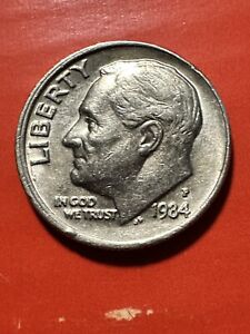 1984 P Roosevelt Dime - Die strike and Mint letter Errors 10 Cent Coin