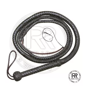 Bullwhip Leather whip Cracking whip professional cracking whip 8ft length whip - Picture 1 of 8