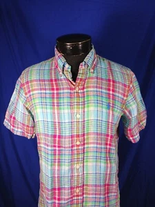 Ralph Lauren Hemd Indian Madras Leinen kariert Kurzarm Herren Small - Bild 1 von 7