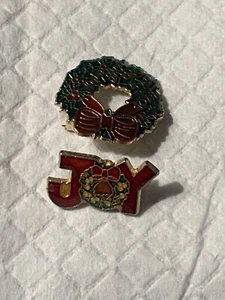 Lot Set Of(2)Christmas Holiday Lapel Pins  - Picture 1 of 5