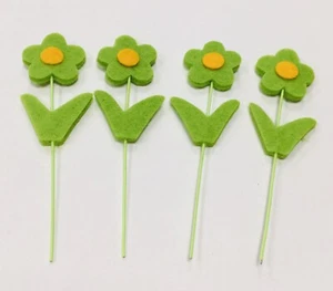 4 x FILZ BLUMENSTAB 9,5cm hoch Basteln Topper Zubehör Deko - Bild 1 von 3
