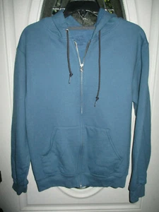 Fruit Of The Loom MEN'S Size Small Blue Full Zip Hoodie Long Sleeve Jacket EUC - Picture 1 of 2