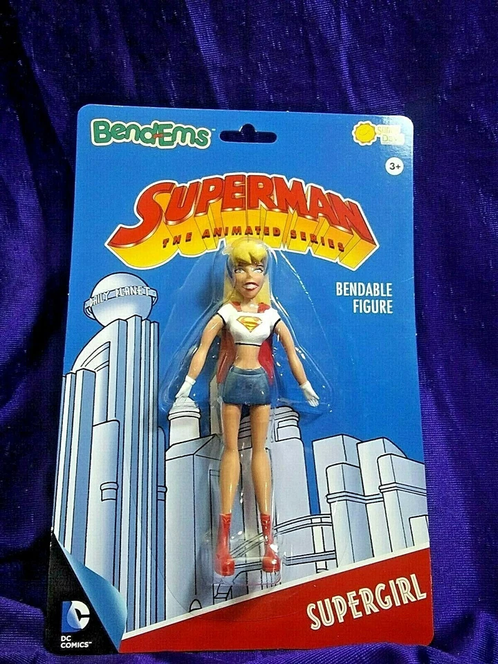Superman The Animated Series Supergirl Bendable Figure Bend EMS on Card