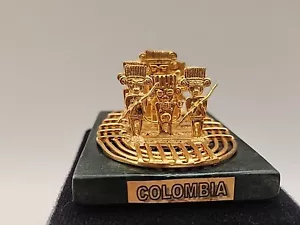 Balsa Musica Colombia Replica Stone Base Bronze Silver & 24 Karat Clad 1980s  - Picture 1 of 15