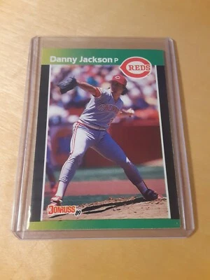 1989 Donruss #124 DANNY JACKSON Cincinnati Reds Baseball Card, Pitcher, SP. (NM) - Image 1 of 2