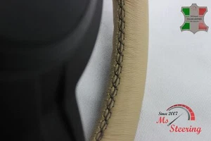 PARA CHRYSLER ASPEN 07-09 FUNDA VOLANTE CUERO BEIGE PUNTADA NEGRA - Imagen 1 de 6