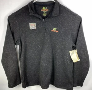 NEW Mossy Oak Charcoal Gray 1/4 Zip Pullover Men's Polyester Size Extra Large - Picture 1 of 6