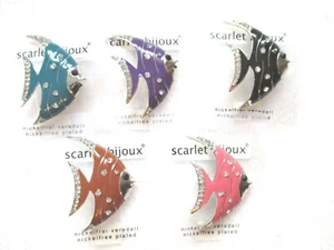 30 Broschen, Fisch, silber, bunt, Glasur, Meer, Urlaub, Sommer, Sonne, Strass - Bild 1 von 2