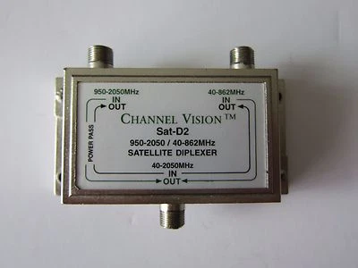 CHANNEL VISION SAT-D2 Compact Indoor Satellite Diplexer New - Image 1 of 4