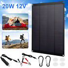 20w 12v Solar Panel Trickle Charger Battery Charging Kit Maintainer Boats Car Rv