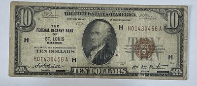 U.S. (St. Louis, MO) - Series of 1929 $10.00 National Currency Banknote - Image 1 of 2