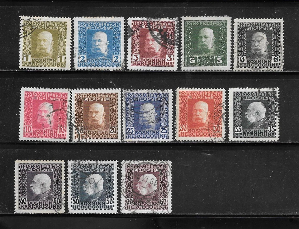 BOSNIA 1912  13 USATI , numerazione in descrizione -  lot lotto - Imagen 1 de 2