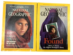 National Geographic Magazine Afgahan Girl Jun 1985 & Apr 2002 Found After 17 yrs - Picture 1 of 10