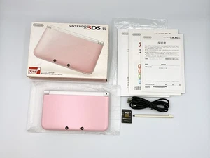 Console Nintendo 3DS XL LL rosa bianca testata funzionante imballata Giappone {spedizione veloce} - Foto 1 di 21