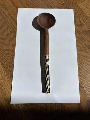 Kitchen Tea/Coffee Spoon Cow Bone & Olive Wood Handmade Africa Kenya - Image 1 of 4
