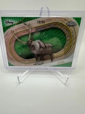 2025 Topps Chrome Disney Sven Green Refractor #/99 Frozen #112 - Image 1 of 2