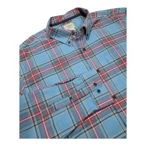 LL Bean Hemd Herren XL rot blau Tartan kariert traditionelle Passform Langarm Knopf - Bild 1 von 4