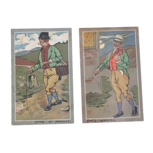Milton Post Card Irish Types Set of 2 England Antique 3.5 x 5.5 in Unposted - Picture 1 of 8