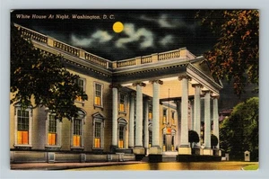 Washington DC, White House At Night, Moonlight Vintage Souvenir Postcard - Picture 1 of 2
