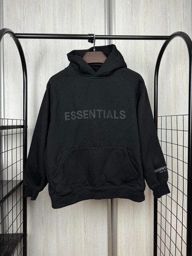 Fear of God Essentials Pullover Felpa con Cappuccio Applique Logo Nero