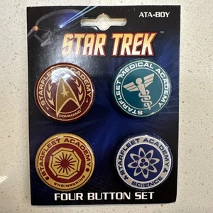 Star Trek Starfleet Insignias Button Set of 4 - 1.25" - Collectible - Picture 1 of 2