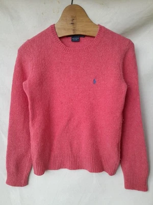 Suéter Ralph Lauren Mujer Mediano Rosa Lana Bordado Logo Hecho en Escocia Foto 1 de 4