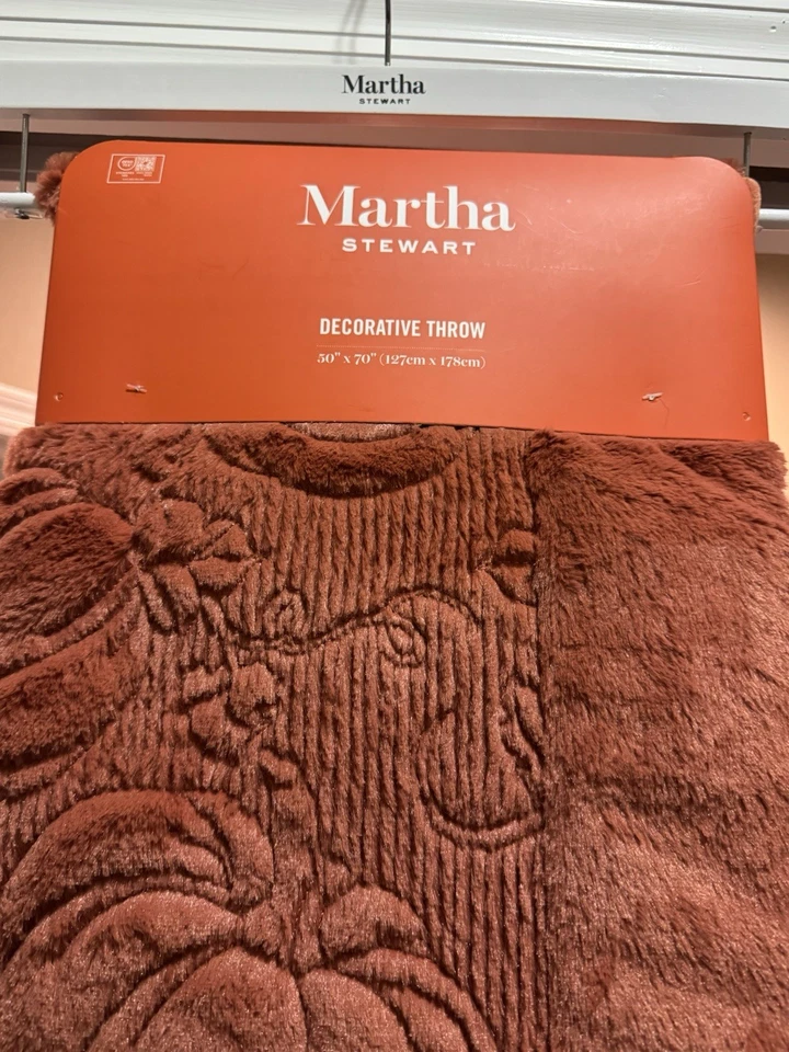 Manta Decorativa Martha Calabazas Naranja Quemado Otoño 50" x 70" Nueva Foto 1 de 4