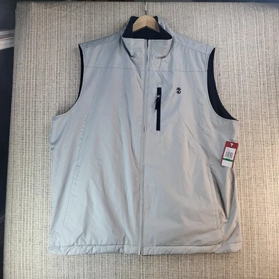 Chaleco IZOD Para Hombres Grande Gris Alto Forrado de Vellón Cremallera Completa Golf 45F0033050 Foto 1 de 4