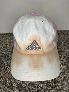 Women Adidas Aeroready Tie Dye Colorwash Strapback Adjustable Hat Cap White Pink - Picture 1 of 7