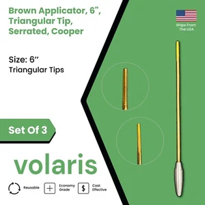 Juego de 3 aplicadores marrones, 6", punta triangular, dentados, Cooper - Imagen 1 de 8