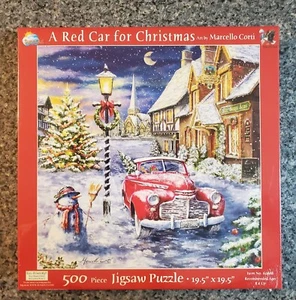 NEW SunsOut A RED CAR FOR CHRISTMAS 500 piece puzzle - Picture 1 of 6