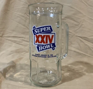 VTG Super Bowl 24 XXIV 49ers Broncos Niners Fischer Glass Stein Mug NFL Football - Picture 1 of 4
