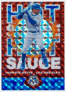 Panini Mosaic Hot Sauce 2021 reactivo azul Prizm Mookie Betts #HS4 raro SP #/99 - Imagen 1 de 2