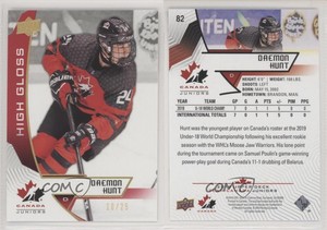 2019 Upper Deck Team Canada Juniors High Gloss /25 Daemon Hunt #82